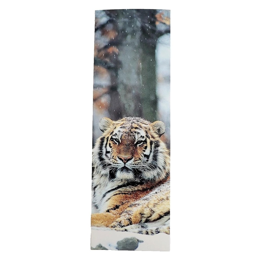Vintage Y2K Snow Tiger Bookmark, Humane Society, Big Cat 90s Barnes Noble 125008